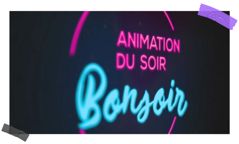 Écran clé de l'animation motion design 2D d'Animation Du Soir, Bonsoir, le générique de Julie Martins