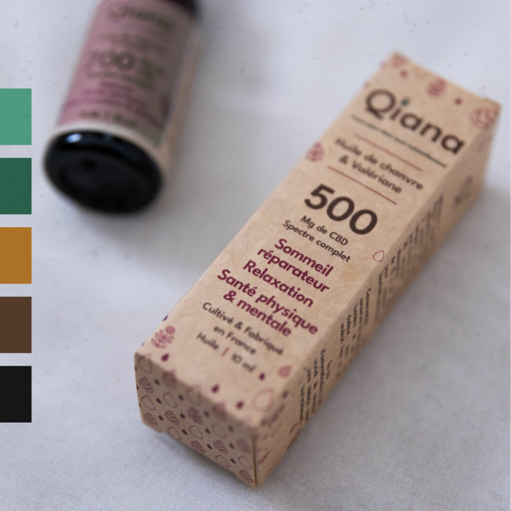 Focus packaging de Qiana réalisé pour Antoine par Julie Martins Brand et Motion designer pour sa création d'Image de Marque et Branding